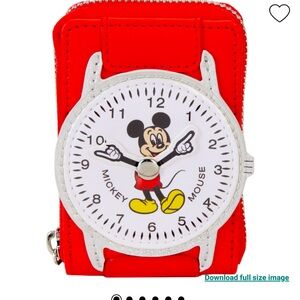 Mickey Mouse Exclusive Vintage Watch Figural Accordian Zip Around Wallet